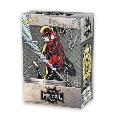 marvel spider-man metal universe trading cards box|spider man metal trading cards.